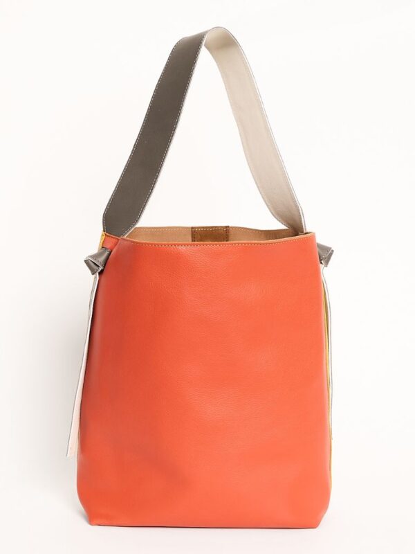 Bolso de Piel Gini Naranja y Amarillo