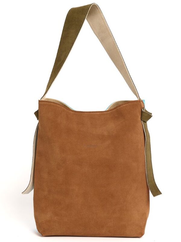 Bolso de ante Gini Azul y Marrón