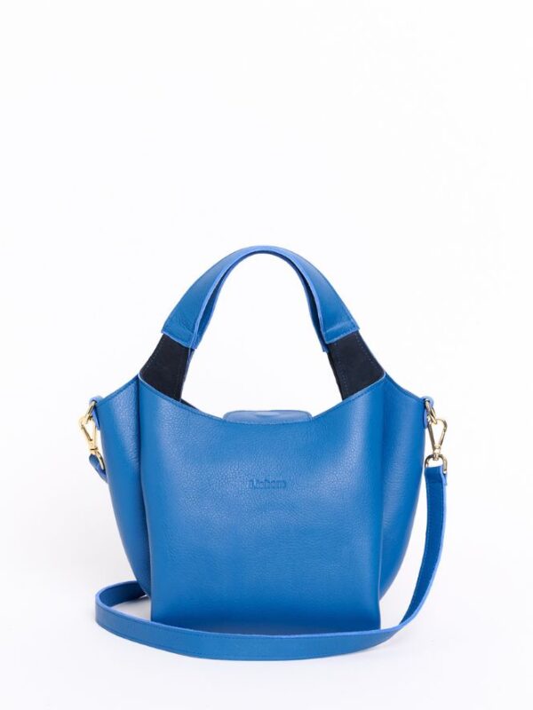 Bolso de piel azul felipa mediano